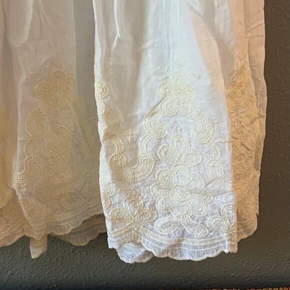 Trixxi White Cotton Sundress Women’s Medium Midi Embroidered Feminine Romantic - Picture 5 of 8
